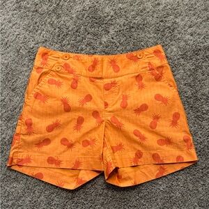 Pineapple Print Orange Women's Shorts